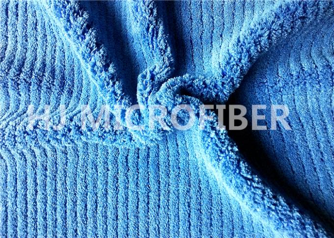 pano coral Roya Blue150cm do velo da listra grossa de 550gsm Microfiber