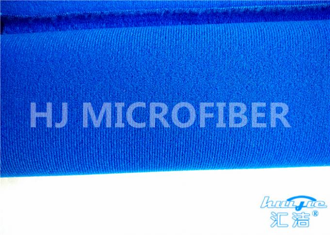 Tela flexível do laço de Velcro do poliéster azul para a roupa e saco que adere
