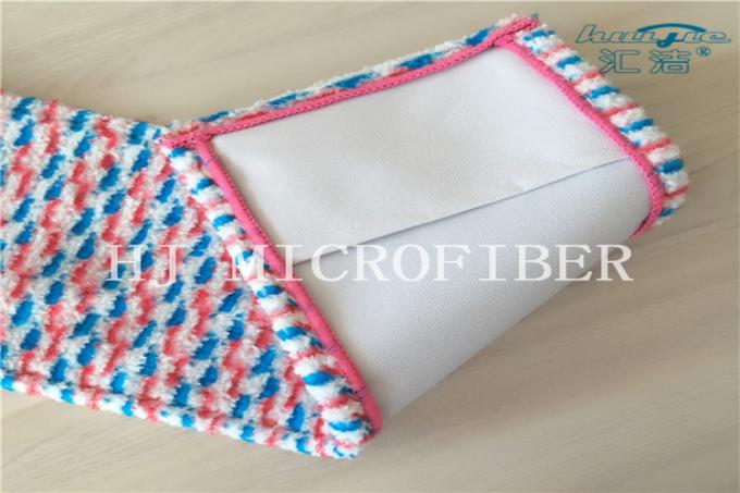 Almofadas dadas forma bolso tingidas da substituição do espanador das cabeças do espanador do jacquard de Microfiber da cor fio branco azul vermelho