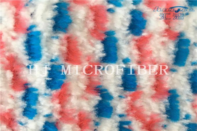 Almofadas dadas forma bolso tingidas da substituição do espanador das cabeças do espanador do jacquard de Microfiber da cor fio branco azul vermelho