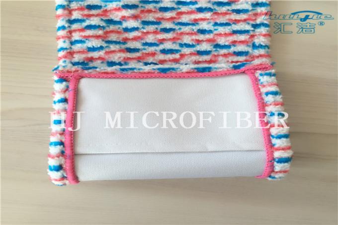Almofadas dadas forma bolso tingidas da substituição do espanador das cabeças do espanador do jacquard de Microfiber da cor fio branco azul vermelho