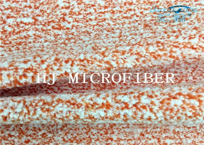 Tela coral feita malha misturada alaranjada do velo de Microfiber com fio duro de nylon