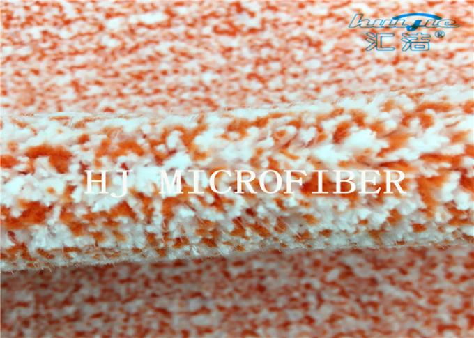 Tela coral feita malha misturada alaranjada do velo de Microfiber com fio duro de nylon