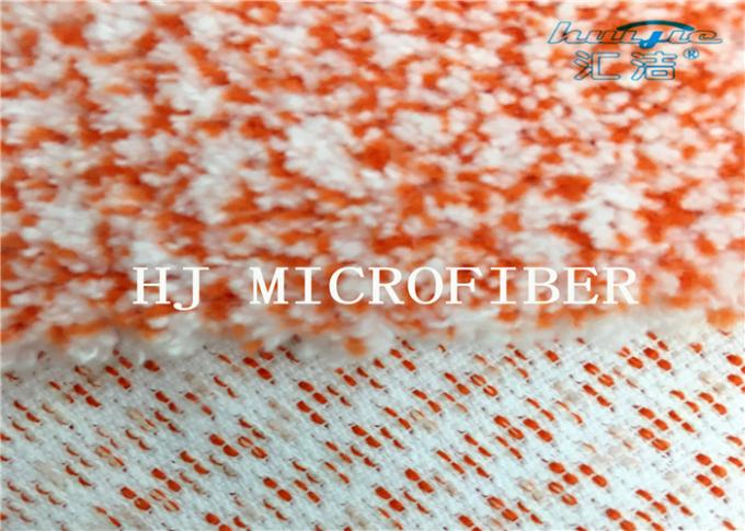 Tela coral feita malha misturada alaranjada do velo de Microfiber com fio duro de nylon