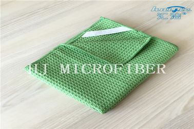 Toalha de pano de limpeza da tela da grade do abacaxi de Microfiber Merbau da cor verde multifuncional