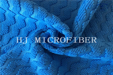 Pano de limpeza grande de Microfiber da tela da pérola do jacquard azul da cor para a toalha e a matéria têxtil home