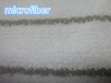 Tela coral de tecelagem da almofada do espanador da tela 580gsm de Microfiber do velo do branco cinzento