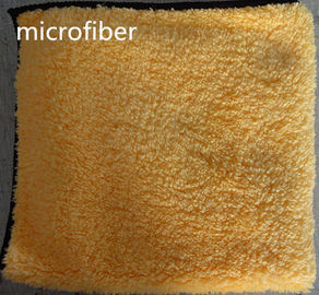 Mão de costura do velo coral que limpa a toalha 40*40cm 300gsm amarelo dos esportes de Microfiber
