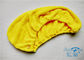 Absorvente super envoltório amarelo/vermelho de toalha do turbante do cabelo de Microfibre, toalha seca rápida