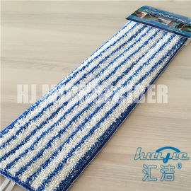O reenchimento liso das almofadas molhadas azuis misturadas brancas do espanador de Microfiber da listra da cor esfrega o fornecedor de Huijie