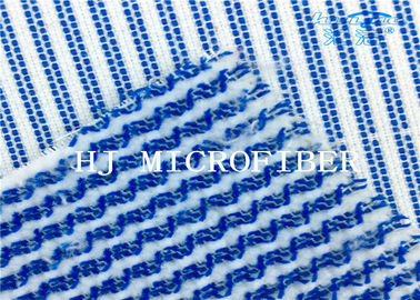 Tela dura branca misturada azul de pano de limpeza do fio da tela de Microfiber Terry da cor
