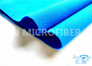 Tela flexível do laço de Velcro do poliéster azul para a roupa e saco que adere
