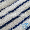 O reenchimento liso das almofadas molhadas azuis misturadas brancas do espanador de Microfiber da listra da cor esfrega o fornecedor de Huijie