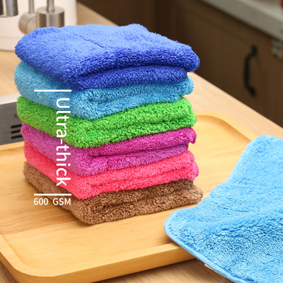 Os panos do prato da cozinha tornam côncava do óleo não-aderente absorvente super de Coral Fleece Cloth Premium Dishcloths de toalhas a secagem rápida lavável
