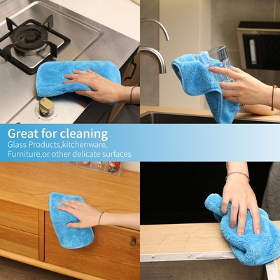Os panos do prato da cozinha tornam côncava do óleo não-aderente absorvente super de Coral Fleece Cloth Premium Dishcloths de toalhas a secagem rápida lavável